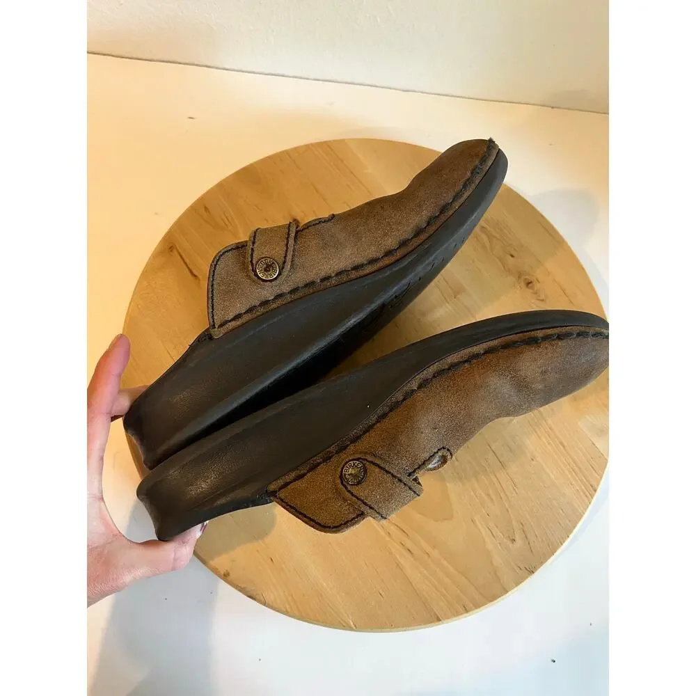Brown Men's Size 10 Birkenstock Germany Made Genuine Leather Mule Shoe